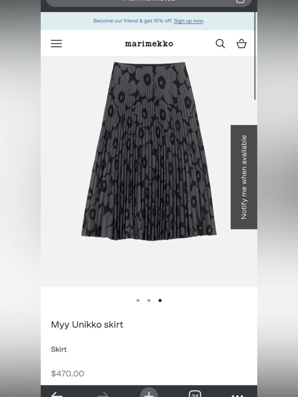 Marimekko Myy Unikko skirt size S